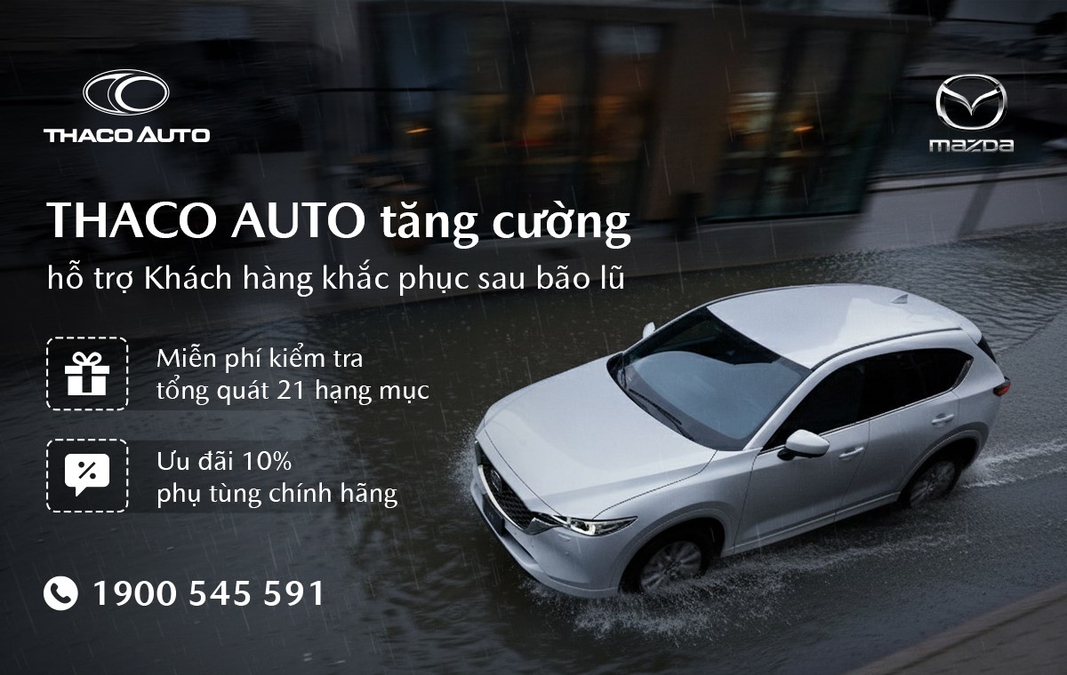 THACO AUTO tăng cường hỗ trợ khách hàng khắc phục sau bão lũ